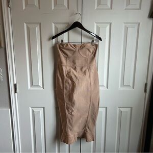 PrettyLittleThing nude strapless bodycon dress